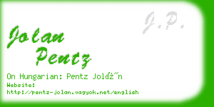 jolan pentz business card